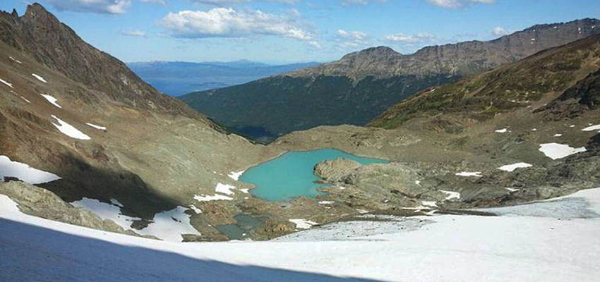 Enjoying awe-inspiring views from the Vinciguerra glacier in Ushuaia