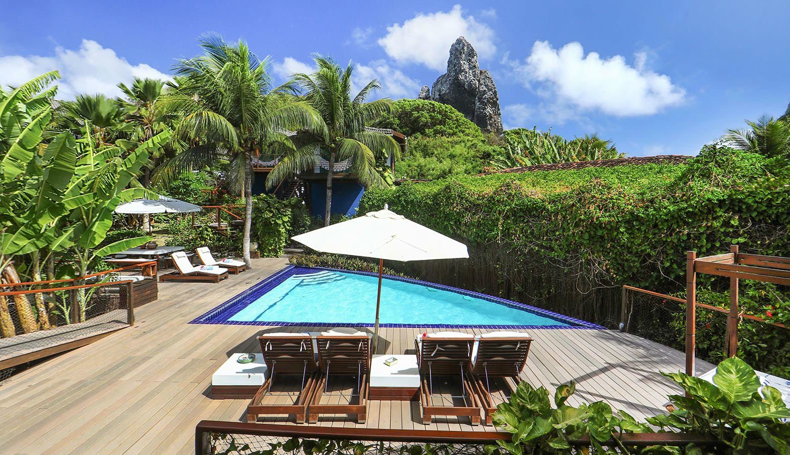 The lodge&rsquo;s pool area