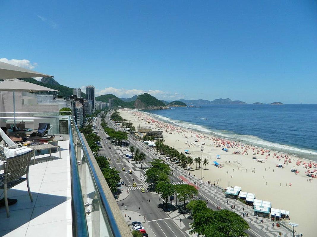 View to Copacabana beach from the terrace pool