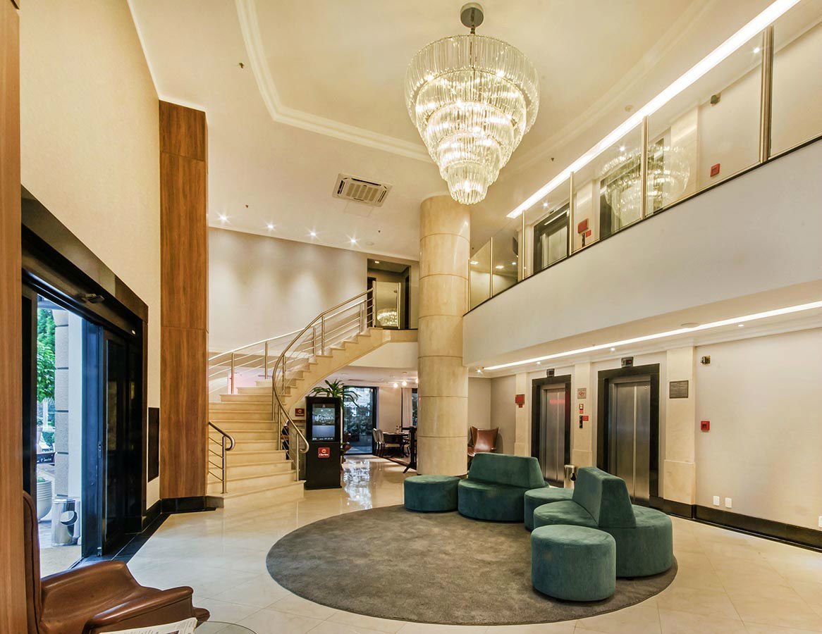 The hotel&rsquo;s entrance 