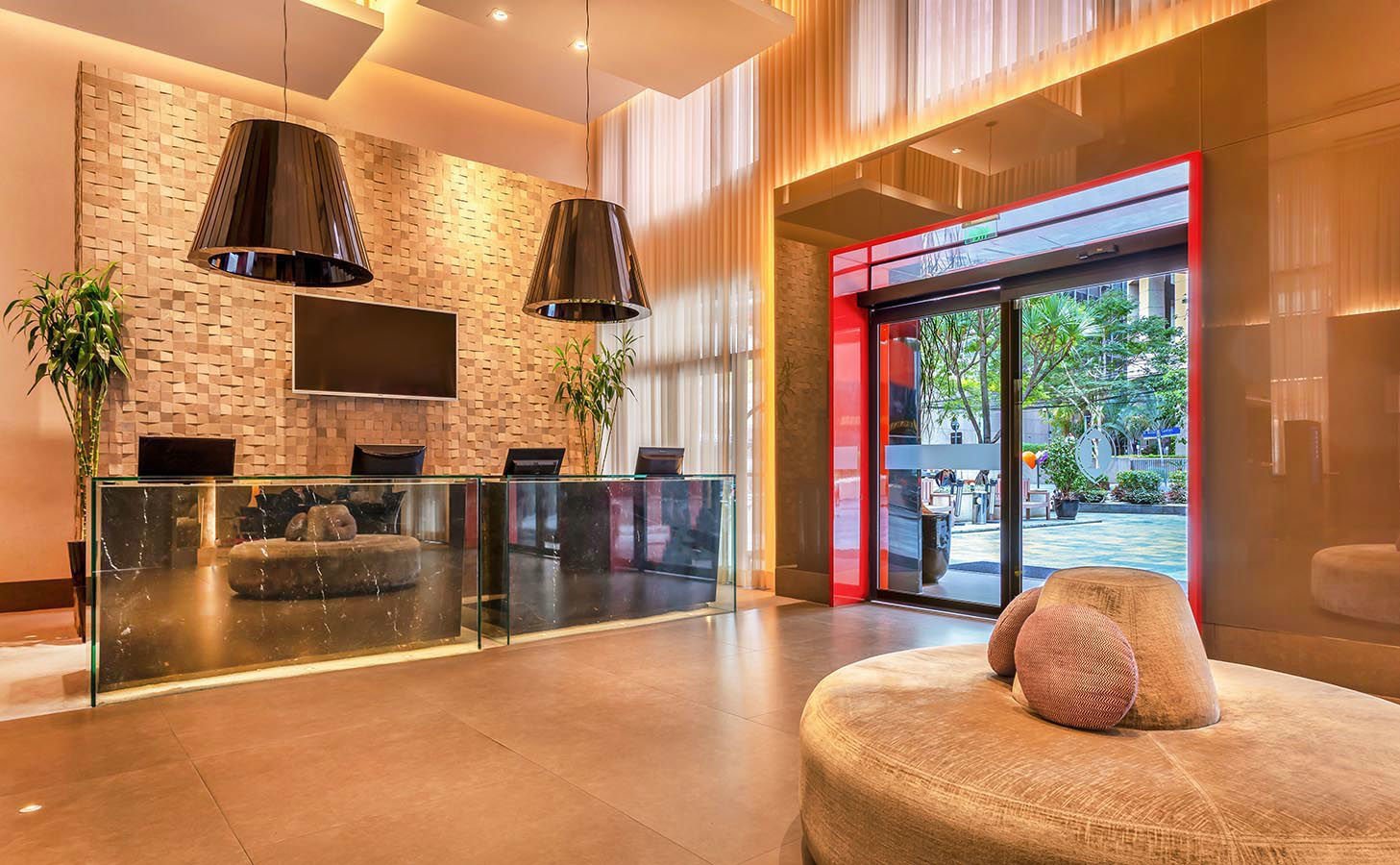 The hotel&rsquo;s lobby