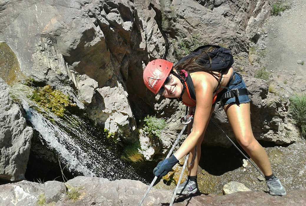 Embrace your adventurous side as you rappel down next to the Quebrada del Salto Waterfall