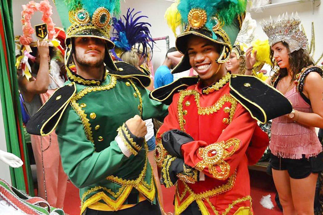 Try on genuine Rio carnival costumes!
