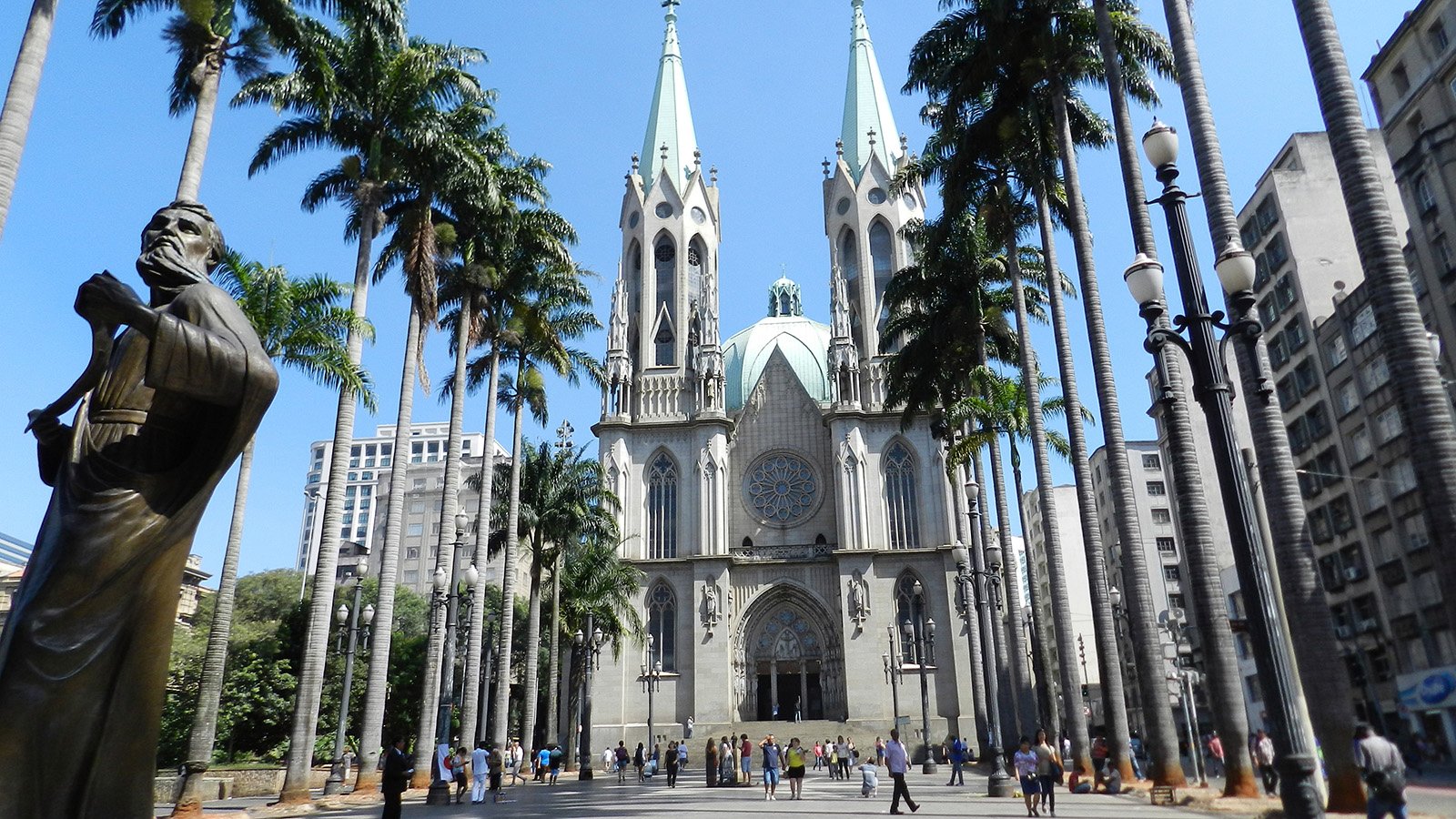 The gothic Se Cathedral, the main cathedral in Sao Paulo