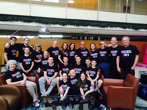 Susan & her family, ready for the day's adventure, at the Hilton Hotel in Buenos Aires