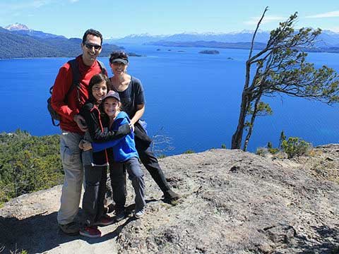 Deborah & family on a panoramic hiking experience in Bariloche