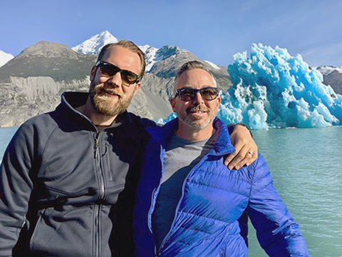 Dwayne & Erik navigating among glaciers in El Calafate