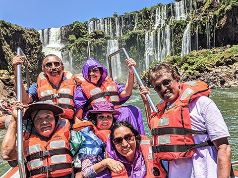 On a close-up boat adventure at the Iguazu Falls