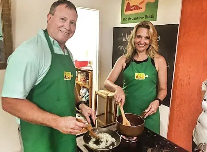 Jodi & Nathan learning to cook & savoring Brazilian dishes in Rio