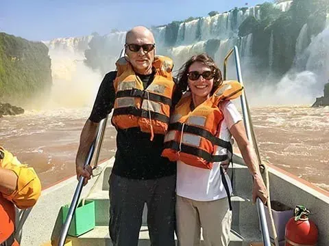 Nancy & David enjoying the majesty of the Iguazu Falls!